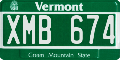 VT license plate XMB674