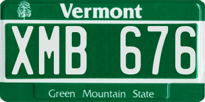 VT license plate XMB676