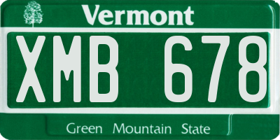 VT license plate XMB678