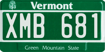 VT license plate XMB681