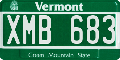 VT license plate XMB683