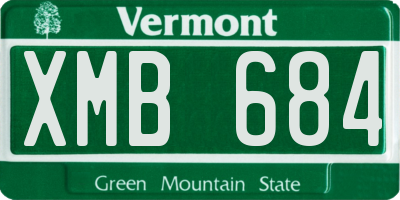 VT license plate XMB684