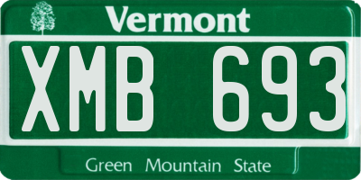 VT license plate XMB693