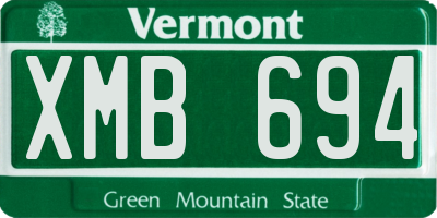 VT license plate XMB694