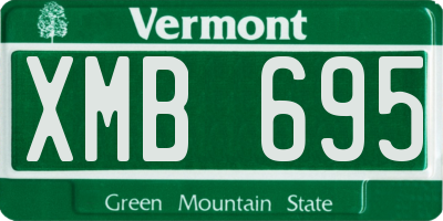 VT license plate XMB695