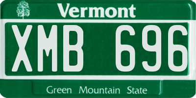 VT license plate XMB696