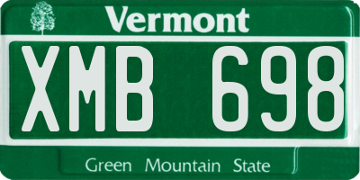 VT license plate XMB698