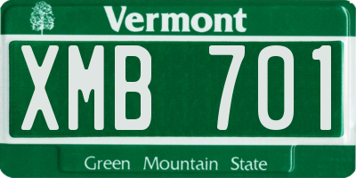 VT license plate XMB701
