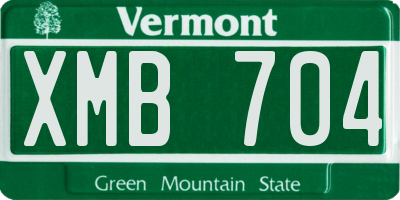 VT license plate XMB704