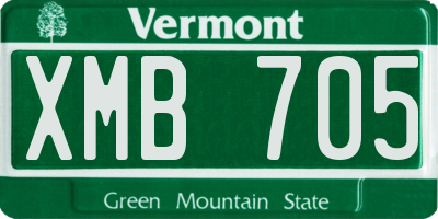 VT license plate XMB705