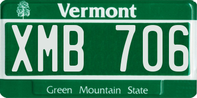 VT license plate XMB706
