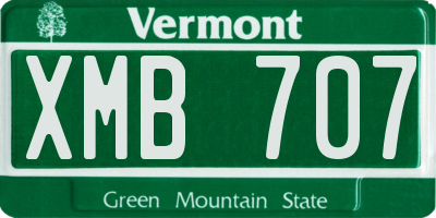 VT license plate XMB707