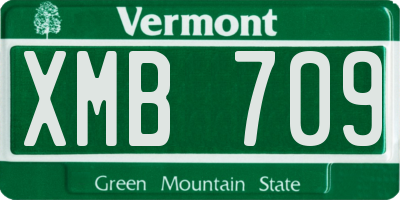 VT license plate XMB709