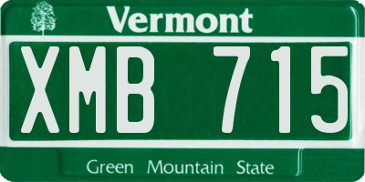 VT license plate XMB715
