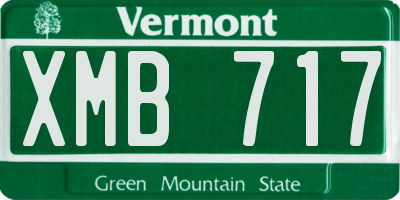 VT license plate XMB717