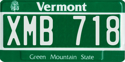 VT license plate XMB718