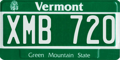 VT license plate XMB720