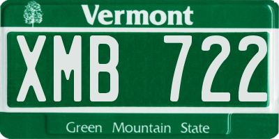 VT license plate XMB722