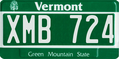 VT license plate XMB724
