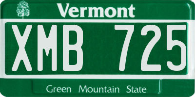VT license plate XMB725