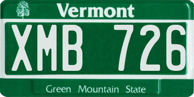 VT license plate XMB726