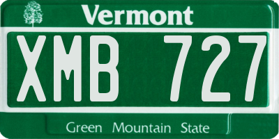 VT license plate XMB727
