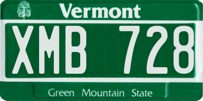 VT license plate XMB728