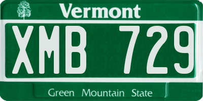 VT license plate XMB729