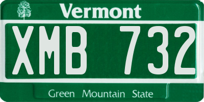 VT license plate XMB732