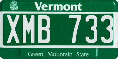 VT license plate XMB733