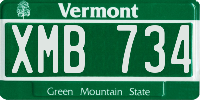 VT license plate XMB734
