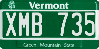 VT license plate XMB735