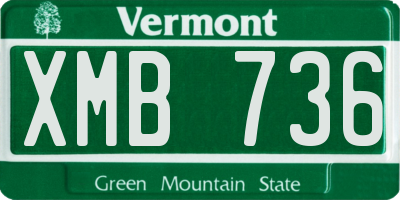 VT license plate XMB736
