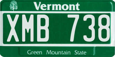 VT license plate XMB738