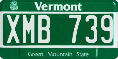 VT license plate XMB739