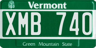VT license plate XMB740