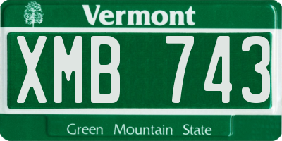 VT license plate XMB743