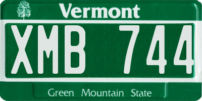 VT license plate XMB744