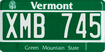 VT license plate XMB745