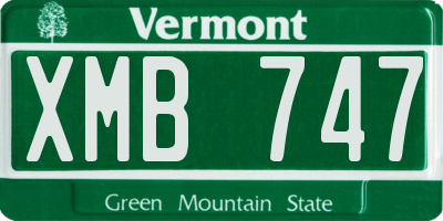 VT license plate XMB747