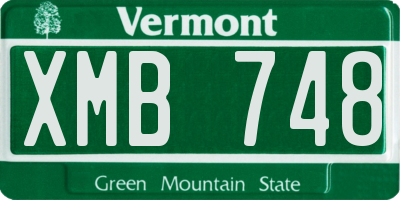 VT license plate XMB748