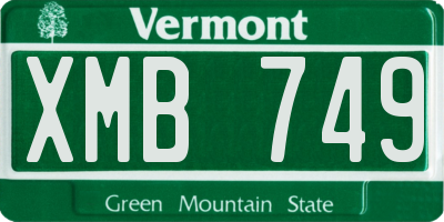 VT license plate XMB749