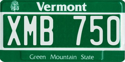 VT license plate XMB750