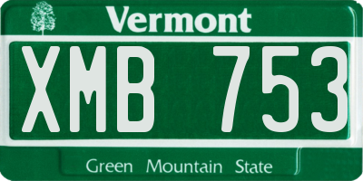 VT license plate XMB753