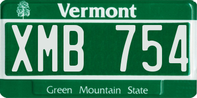 VT license plate XMB754