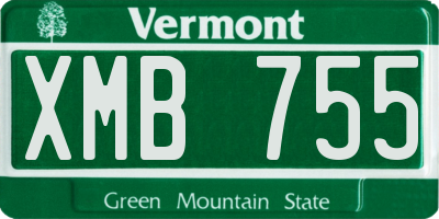 VT license plate XMB755