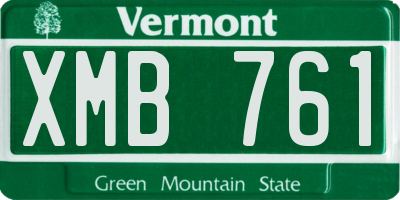 VT license plate XMB761