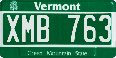 VT license plate XMB763