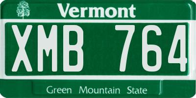 VT license plate XMB764