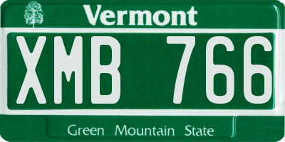 VT license plate XMB766